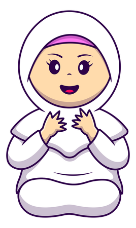 Muslim Girl Praying  Illustration