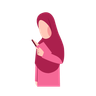 muslim girl read book illustration