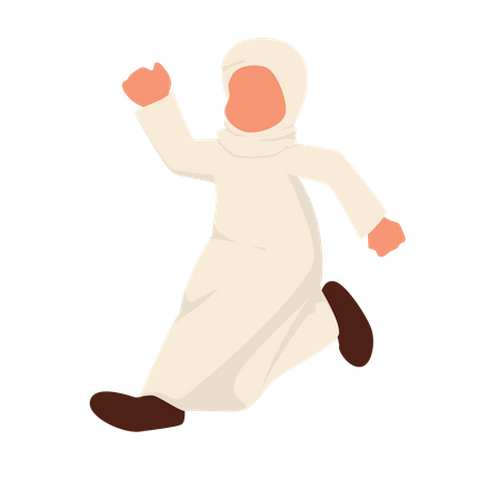 Muslim girl running Illustration