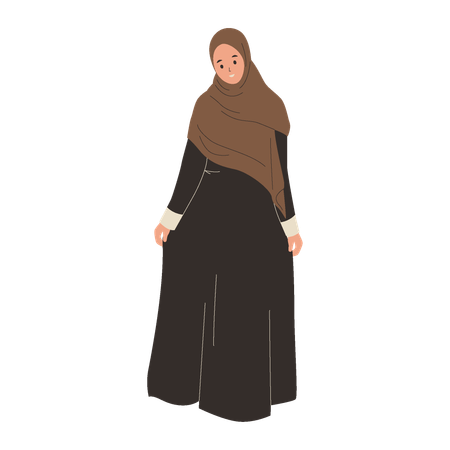 Muslim girl showing hijab  Illustration