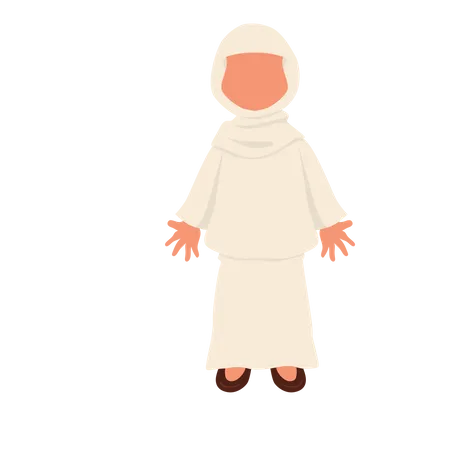 Muslim girl standing Illustration