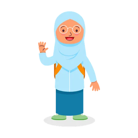 Muslim girl student  Illustration