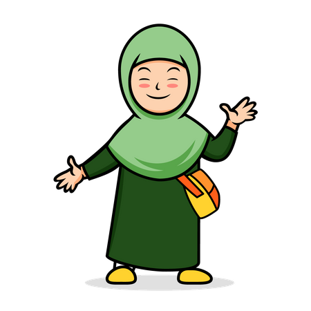 Muslim girl student  Illustration