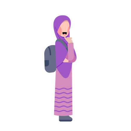 Muslim girl student  Illustration