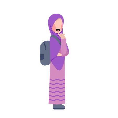 Muslim girl student  Illustration