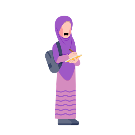 Muslim girl student  Illustration