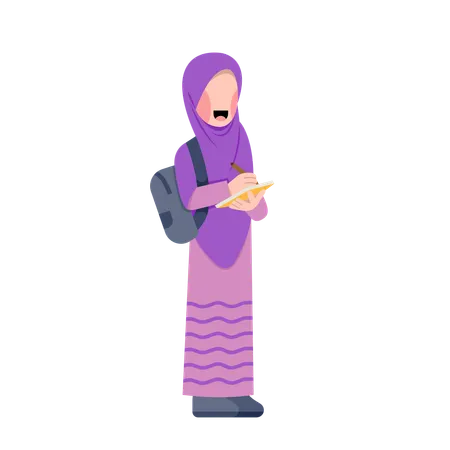 Muslim girl student  Illustration