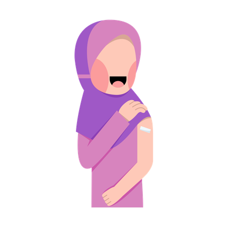 Muslim Girl Vaccinated  Illustration