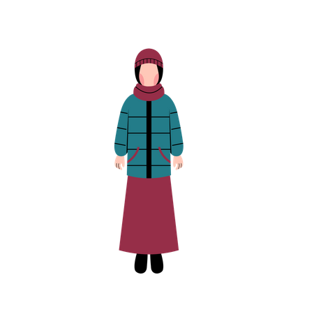 Muslim girl wearing fashionable clothes  Illustration