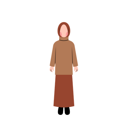 Muslim girl wearing winter wear Illustration