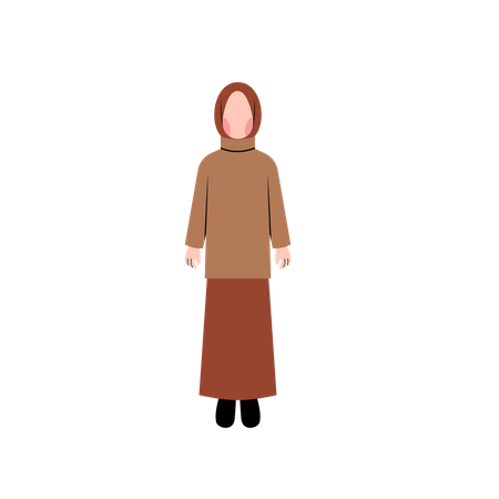 Muslim girl wearing winter wear  Illustration