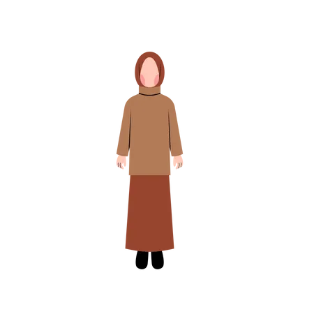 Muslim girl wearing winter wear  Illustration