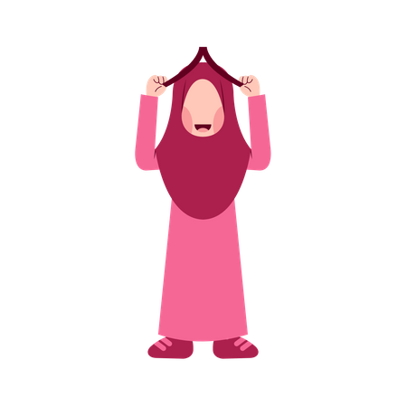 Muslim Girl with Book  Illustration