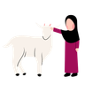 illustration kid with goat