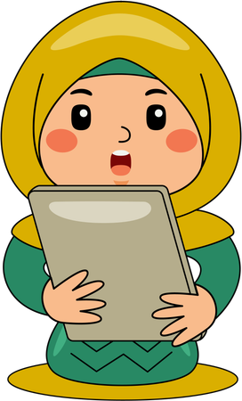 Muslim girl with quaran  Illustration