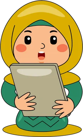 Muslim girl with quaran  Illustration