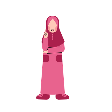 Muslim girl with solution  Illustration