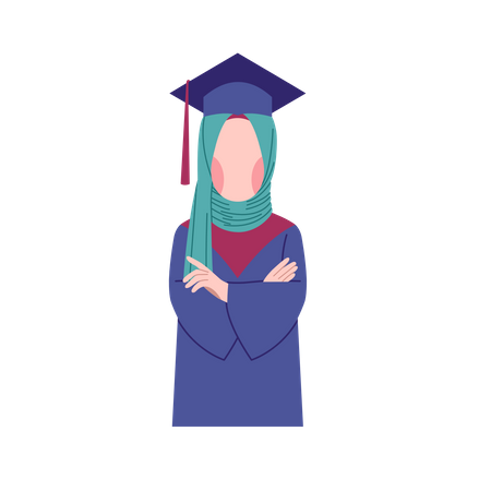 Muslim graduate girl Illustration