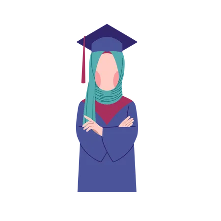 Hijab Girl Graduation Illustration