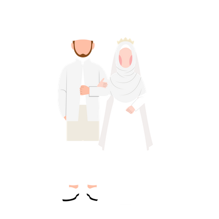 Muslim groom and bride  Illustration