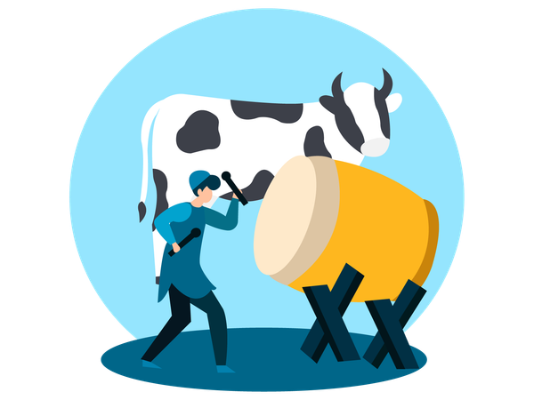 Muslim is beating drum  Illustration