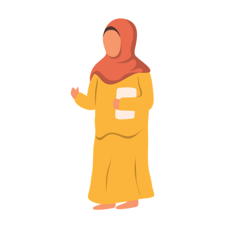 Muslim Kid Praying Illustration