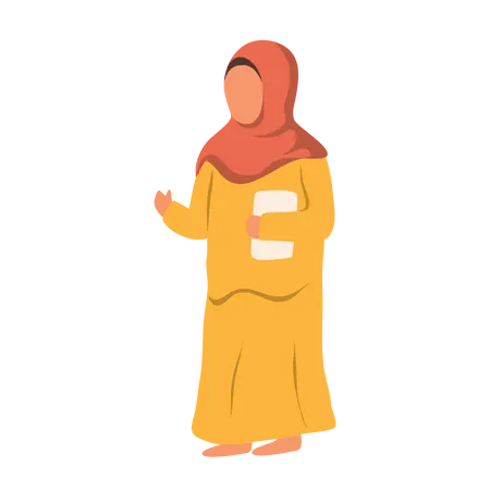 Muslim Kid Praying Illustration