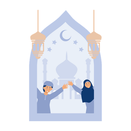 Muslim kids  Illustration