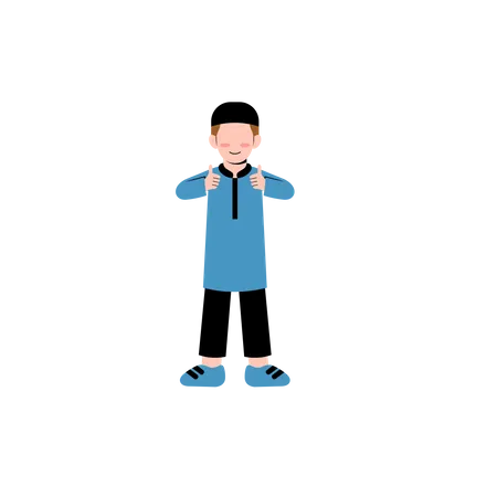 Muslim Little Boy  Illustration