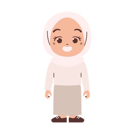 Muslim Little Girl  Illustration