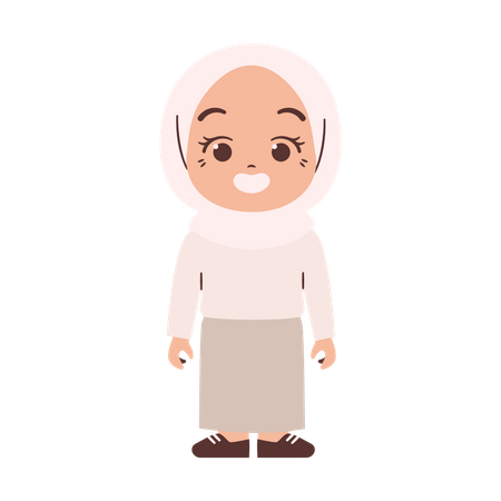 Muslim Little Girl  Illustration