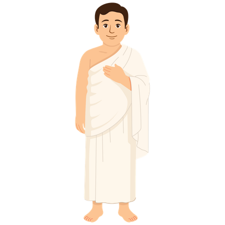 イスラム教徒の男性のハッジ  イラスト
