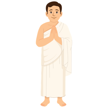 Muslim Male Hajj  Apologizes  Illustration