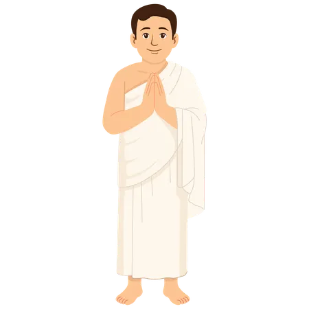 Muslim Male Hajj  Apologizes  Illustration