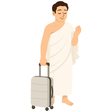 Muslim Male Hajj  Praying To Go On Hajj  Illustration