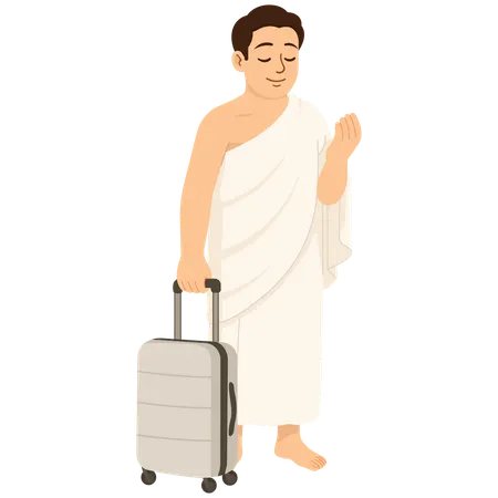 Muslim Male Hajj  Praying To Go On Hajj  Illustration