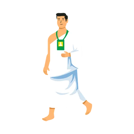 Muslim male walking  Illustration