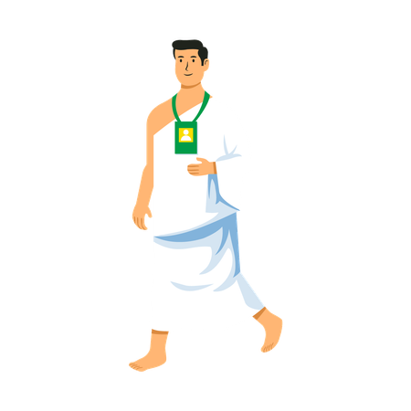 Muslim male walking  Illustration