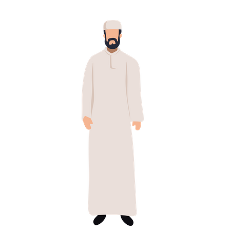 Best Premium Hijab Man Illustration download in PNG & Vector format