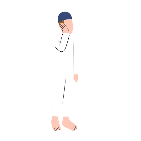 Muslim Man Doing Azan  Illustration