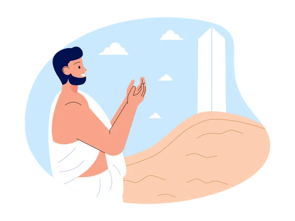 Muslim man doing islaming prayer  Illustration