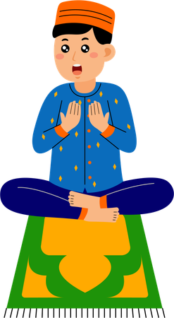 Muslim man doing namaz  Illustration