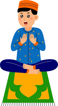 Muslim man doing namaz  Illustration