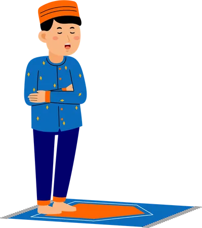Muslim man doing namaz  Illustration