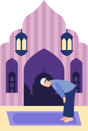 Muslim man doing namaz  Illustration