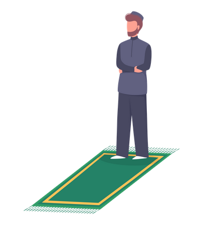 Muslim man doing namaz prayer  Illustration