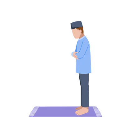 Muslim man doing prayer  Illustration