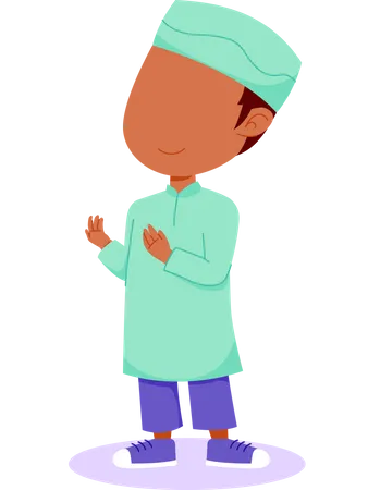 Muslim man doing prayer  Illustration