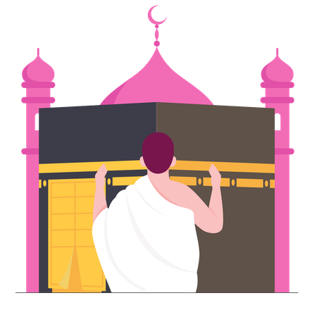 Muslim man doing muslim prayer  Illustration