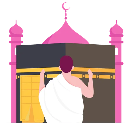 Muslim man doing muslim prayer  Illustration